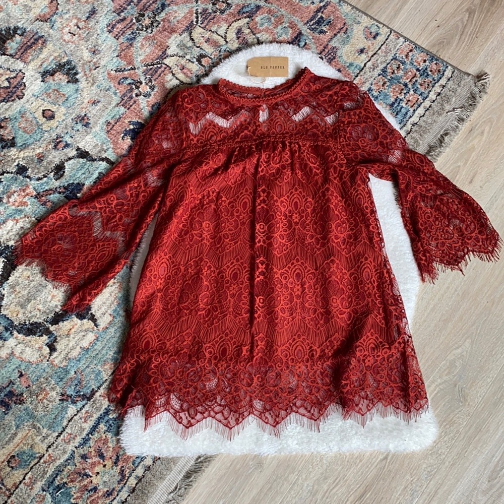 Blu Pepper burnt orange lace top